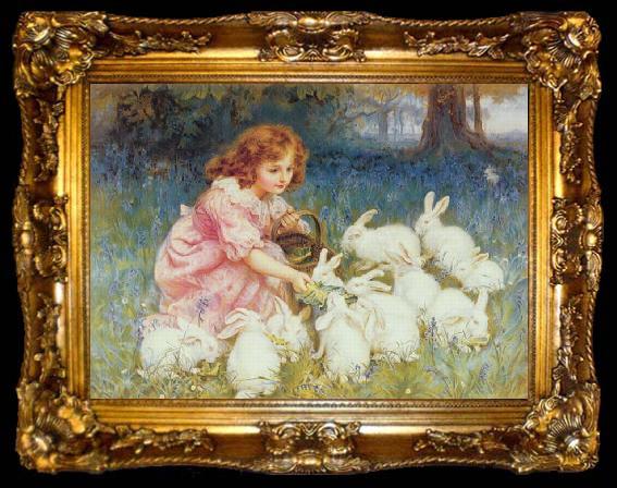 framed  Frederick Morgan Feeding the Rabbits, ta009-2
